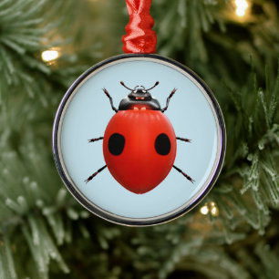 Ornement En Métal Coccinelle Chanceuse