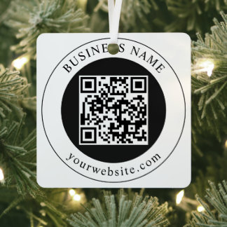 Ornement En Métal Code QR avec nom d'entreprise modifiable