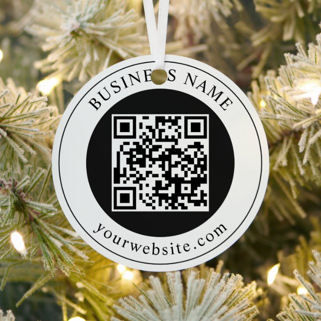 Ornement En Métal Code QR avec nom d'entreprise modifiable (Insitu)