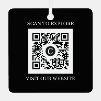 Ornement En Métal Code QR de site Web personnalisé Noël