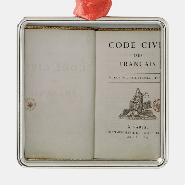 Ornement En Métal Codez civil, ouvert au titlepage, 1804 (Devant)