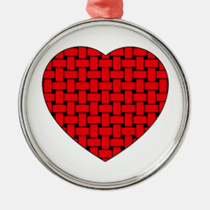 Ornement En Métal Coeur rouge tressé