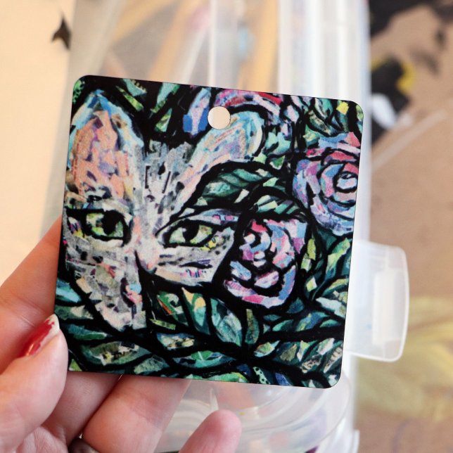 Ornement En Métal Collage de chats gris Art Kitty Chats Collages (Créateur téléchargé)