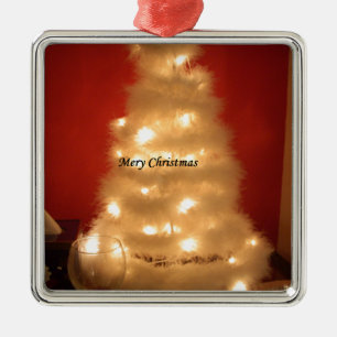 Ornement En Métal Collection d'arbres de Noël blancs décorés