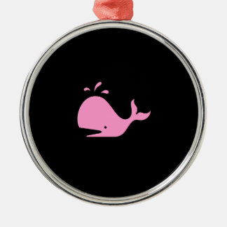 Ornement En Métal Collier de baleine de Glow_Pink-on-Black d'océan