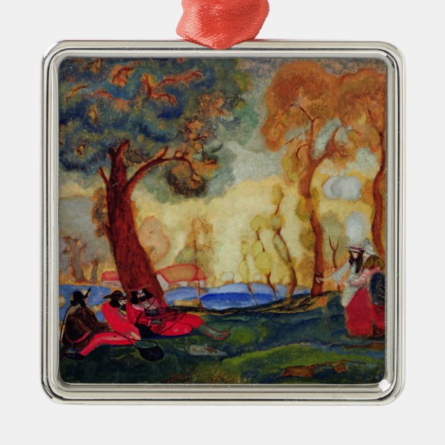 Ornement En Métal Comédiens juifs se reposant, les années 10 (Devant)