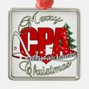 Ornement En Métal Comptable public certifié CPA CHRISTMAS