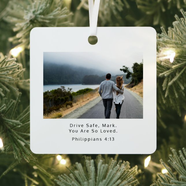 Ornement En Métal Conduisez en toute sécurité Philippiens 4:13 Chris (Insitu)