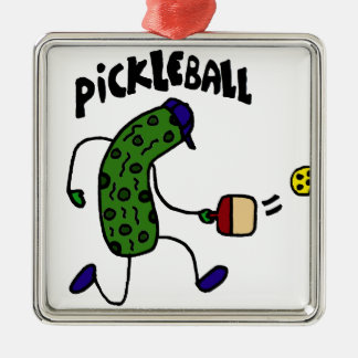 Ornement En Métal Conserves au vinaigre drôles jouant Pickleball