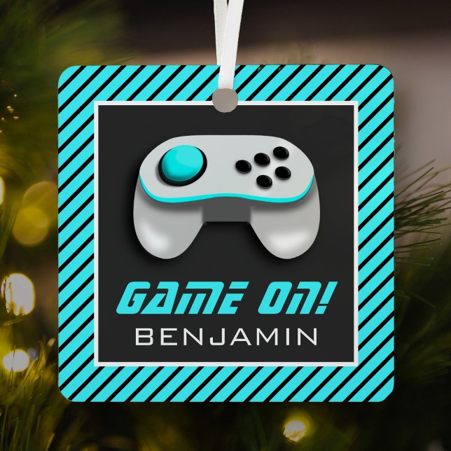 Ornement En Métal Contrôleur de jeu vidéo bleu et blanc Salle pour e (Créateur téléchargé)