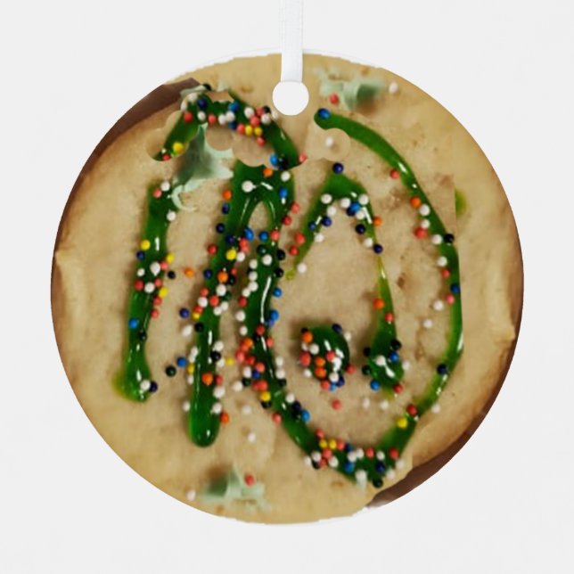 Ornement En Métal Cookie de sucre de Noël avec des arrosées de bonbo (Recto)