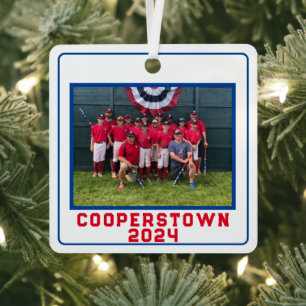 Ornement En Métal Cooperstown NY Baseball Custom Year Team Fun Fun F