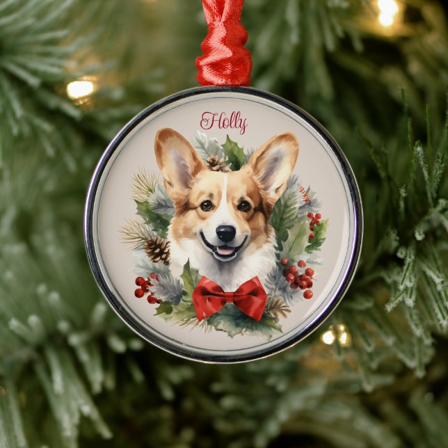 Ornement En Métal Corgi Christmas Pet Memorial Chien race (Arbre)