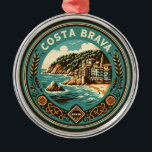 Ornement En Métal Costa Brava Espagne Insigne d'Art Voyage<br><div class="desc">Costa Brava retro design de voyage vectoriel. La Costa Brava est une région côtière de Catalogne,  dans le nord-est de l'Espagne.</div>
