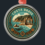 Ornement En Métal Costa Brava Espagne Insigne d'Art Voyage<br><div class="desc">Costa Brava retro design de voyage vectoriel. La Costa Brava est une région côtière de Catalogne,  dans le nord-est de l'Espagne.</div>