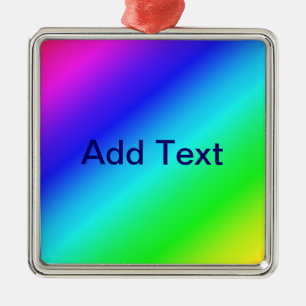 Ornement En Métal Couleur Arc-en-ciel Vert bleu violet Mélange diago