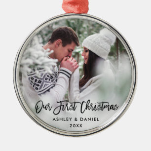 Ornement En Métal Couples modernes de manuscrit de brosse notre