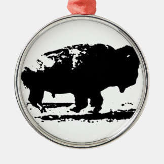 Ornement En Métal Courir Buffalo Bison Pop Art