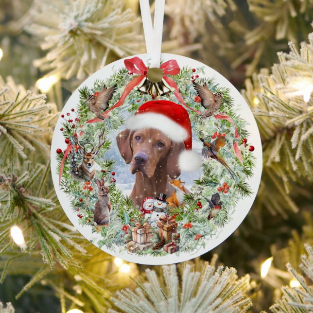 Ornement En Métal Couronne de Noël de Vizsla en Hongrie (Insitu)