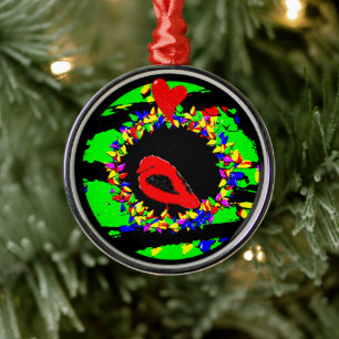 Ornement En Métal Couronne de Noël Punk Cardinal