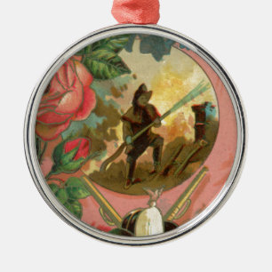 Ornement En Métal Couverture vintage des pompiers des années 1880