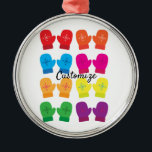 Ornement En Métal Cove_Thunder<br><div class="desc">Knitted Mittens to customize,  personalize by changing to your name and background color</div>