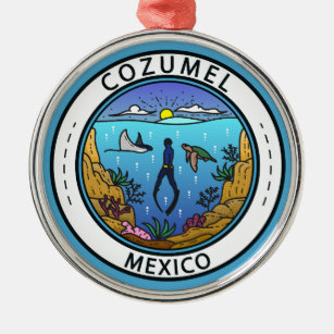 Ornement En Métal Cozumel Mexique Badge Scuba