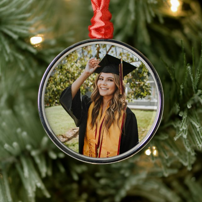 Ornement En Métal Create Your Own Custom Graduate Photo (Arbre)