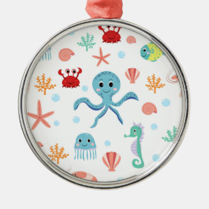 Ornement En Métal Créatures marines sous-marines fantaisistes