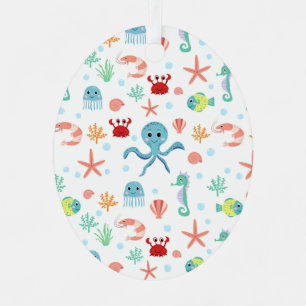 Ornement En Métal Créatures marines sous-marines fantaisistes