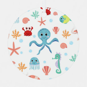Ornement En Métal Créatures marines sous-marines fantaisistes