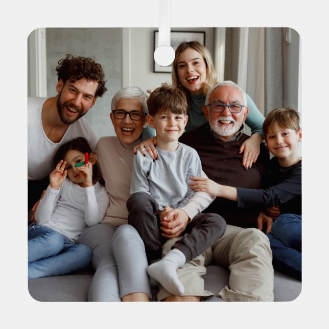 Ornement En Métal Créez vos propres photos recto-verso (Recto)