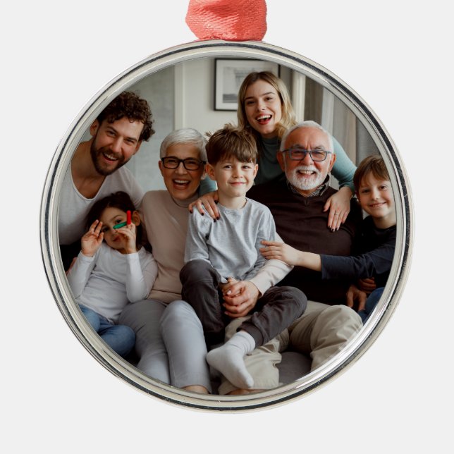 Ornement En Métal Créez vos propres photos recto-verso (Devant)