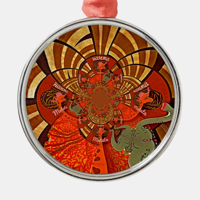 Ornement En Métal Créez votre propre Giraffe africaine unique design (Devant)