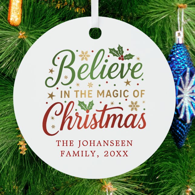 Ornement En Métal Croire à la magie de Noël Script moderne (Créateur téléchargé)