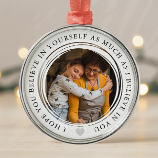 Ornement En Métal Croyez en vous-même coeur Photo Keepsaké enfant