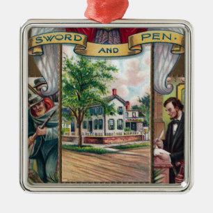 Ornement En Métal Cru à la maison de Springfield d'Abe Lincoln