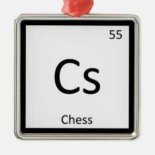 Ornement En Métal Cs - Chimie Du Jeu D'Échecs Symbole Périodique De