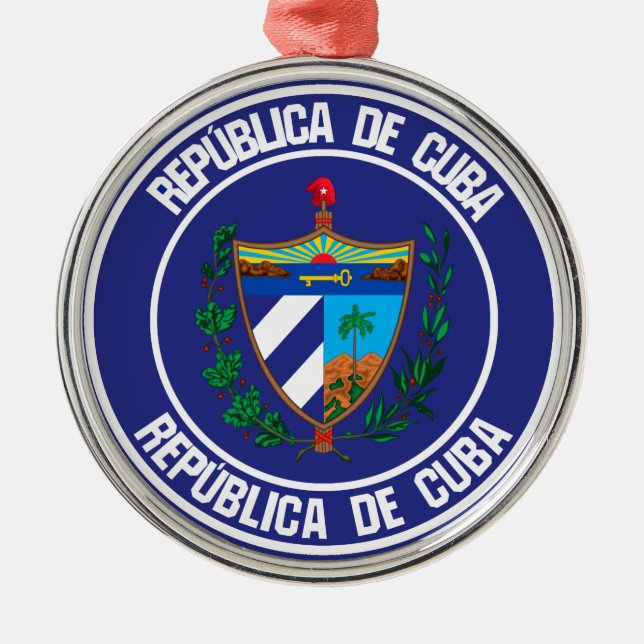 Ornement En Métal Cuba Round Emblem (Devant)