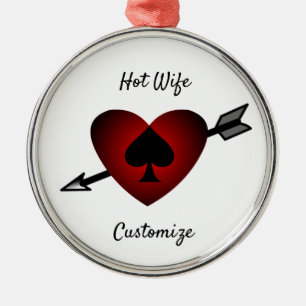 Ornement En Métal Cupidon Coeur Noir Spade Thunder_Cove