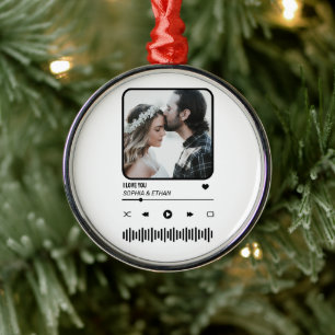 Ornement En Métal Custome Photo Song Playlist Couple Valentine's Day