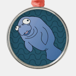 Ornement En Métal Cute Manatee Hugger Cartographier animal