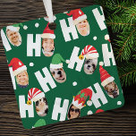 Ornement En Métal Cute moderne Santa Hats Neuf Photos de famille<br><div class="desc">Ce design simple et moderne est composé d'une typographie de script ludique.</div>