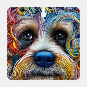 Ornement En Métal Cute Pop Art Terrier