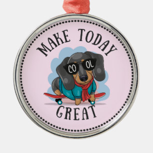 Ornement En Métal Dachshund rendre aujourd'hui grand