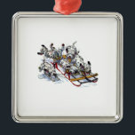 Ornement En Métal Dalmatian Pups Sledding<br><div class="desc">Playful Dalmatian puppies sledding in the winter snow.</div>