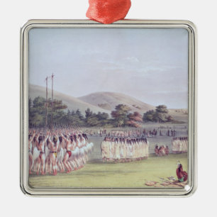 Ornement En Métal Danse de Boule-Jeu de Choctaw, 1834-35
