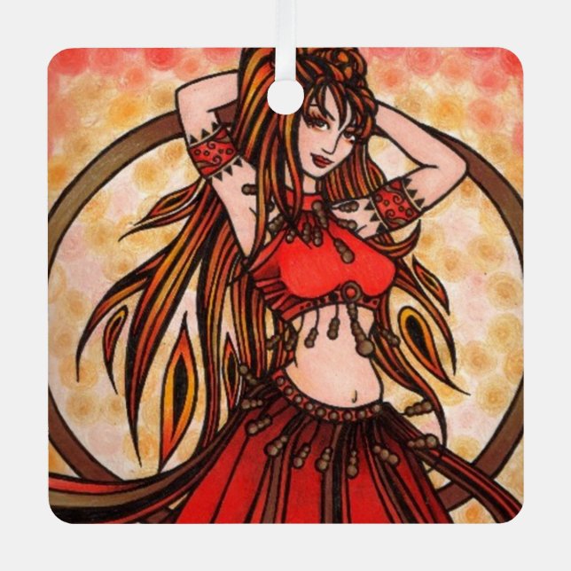 Ornement En Métal Danseur du ventre écarlate (Recto)