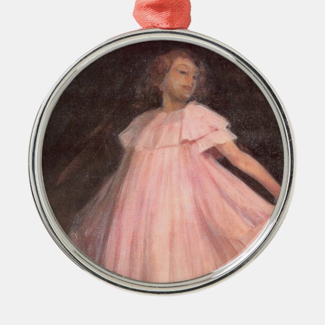 Ornement En Métal Danseuse en robe rose (Devant)