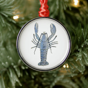 Ornement en métal de homard bleu de la Nouvelle-An